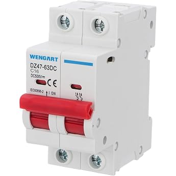 Wengart DC Miniature Circuit Breaker DZ47-63Z 2P 16A MCB Safety Switch DC500V Photovoltaic Circuit Breaker for Solar Energy