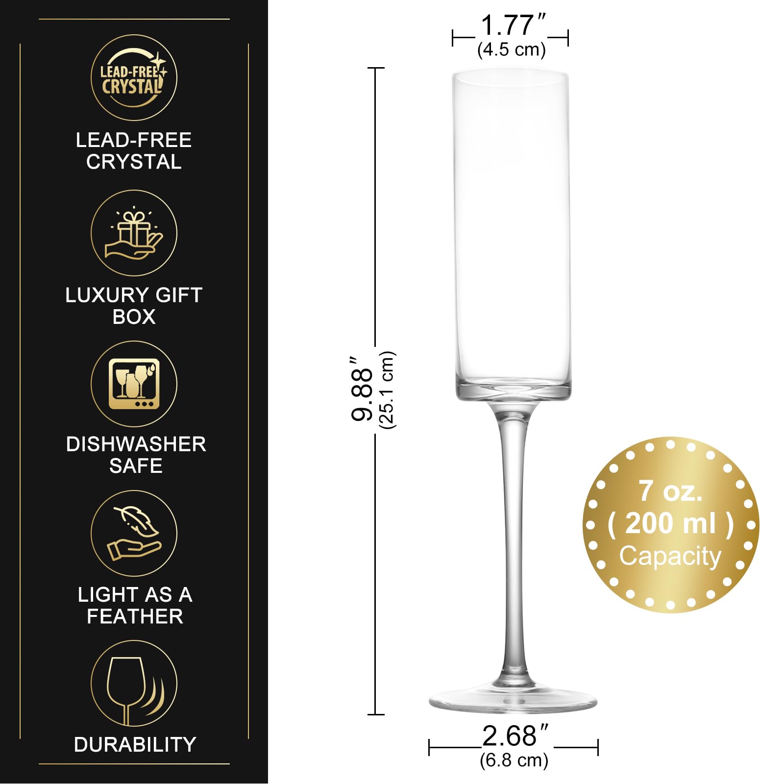 Juego de 4 copas de champán elegantes para champán, Prosecco, regalos de compromiso, regalos de boda, copas de champán para mujeres, hombres, aniversario, cumpleaños, 200 ml (juego de 4)