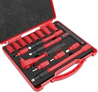 Vista 1 de MichaelPro Juego de herramientas aisladas VDE de 16 piezas de 3/8 pulgadas con enchufes, puntas de enchufe, llaves, trinquete, herramientas