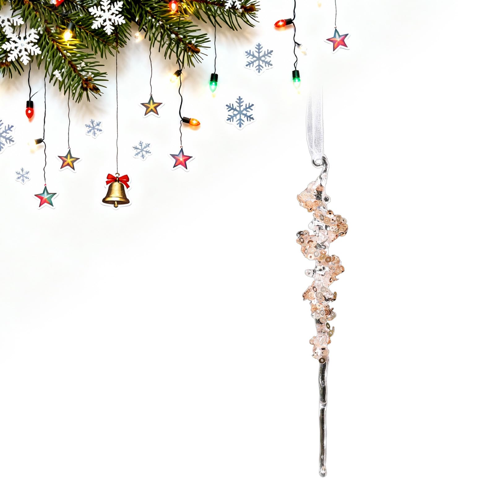 Transparents Acrylic Snowflakes Ornament with Design for Festives Season Decorating Christmas Snowflakes Acrylic Ornament