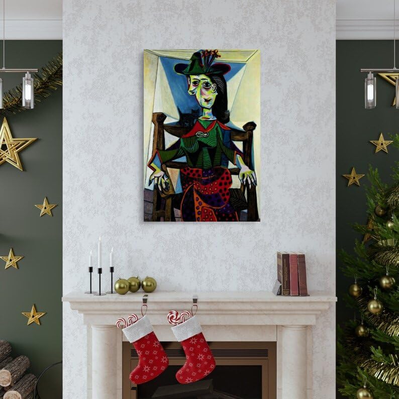 HBEOOP Pablo Picasso berühmte Farbe (Dora Maar mit Katze), Poster, Kunst, Leinwand, Gemälde, Dekor, Wanddruck, Foto, Zuhause, moderne Dekoration, 40 x 60 cm