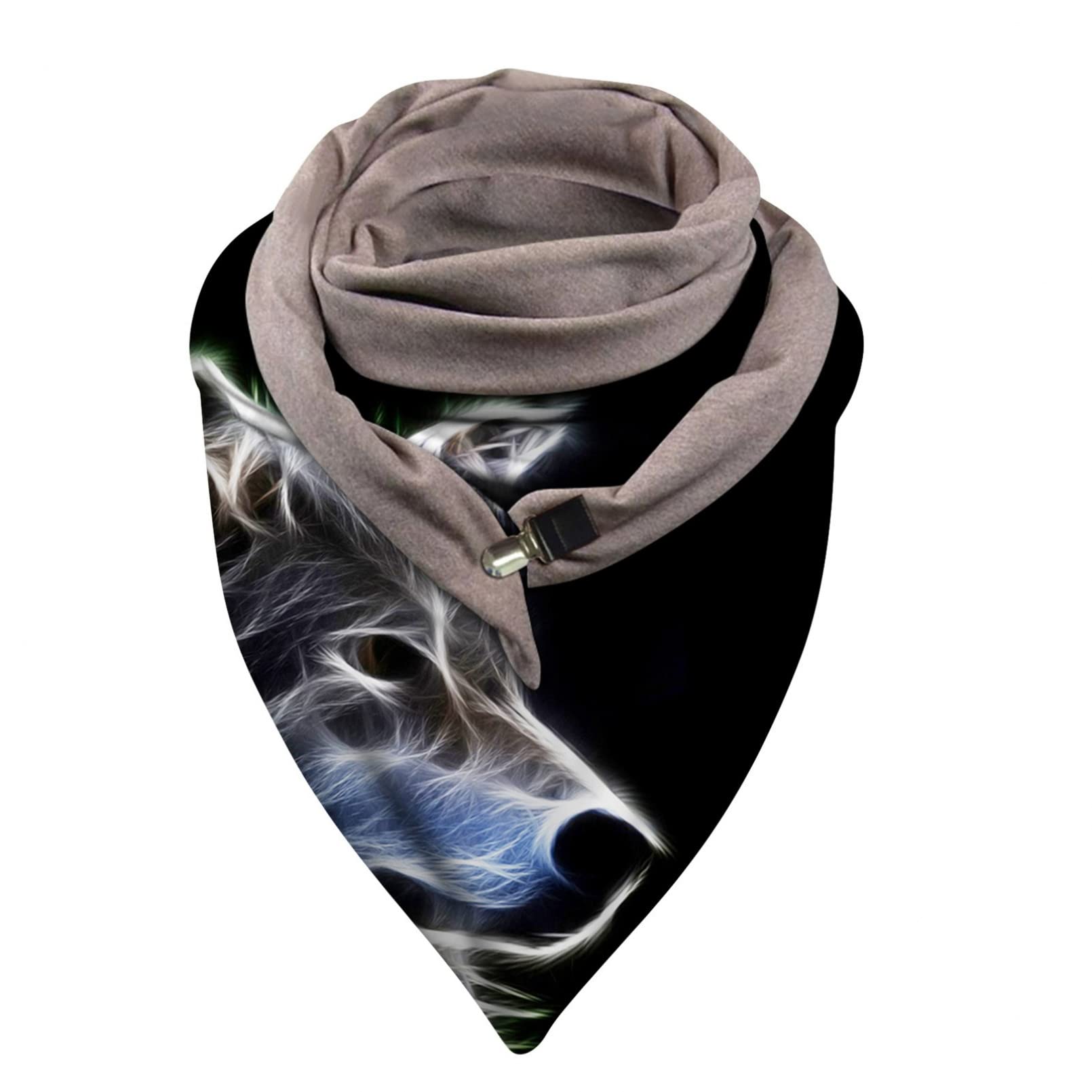 Écharpe d'hiver loup pour femme | Châle pashmina décontracté
