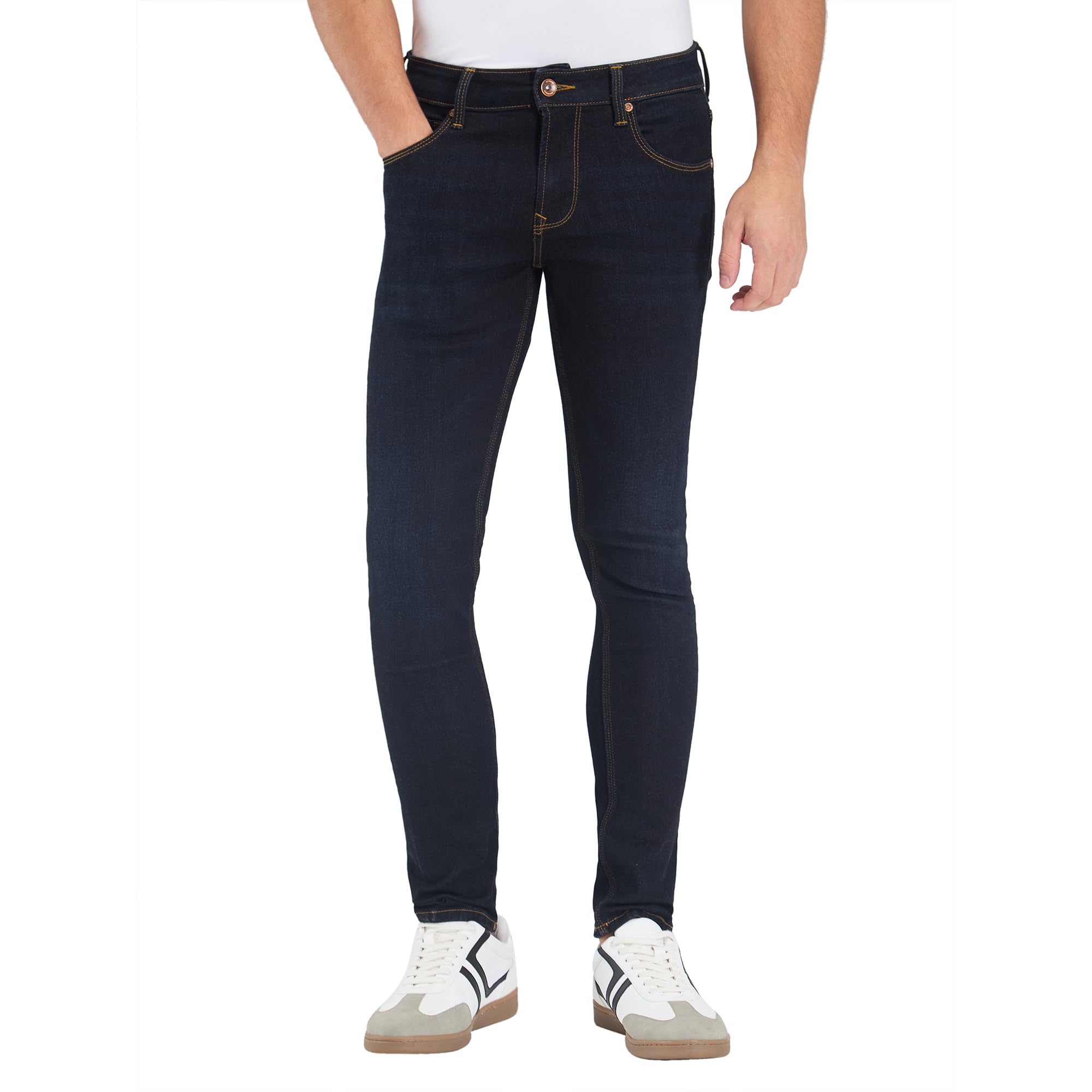 Low-Rise Slim Fit Blue Jeans for Men-image-31