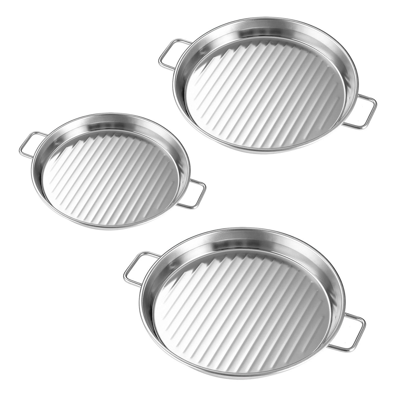Kalttoy Stainless Steel Appetizer Plates with Handle Metal Snacks Plate Commercial Grade Serving Trays for Event Gatherings Stainless Steel Serving Tray with Handle