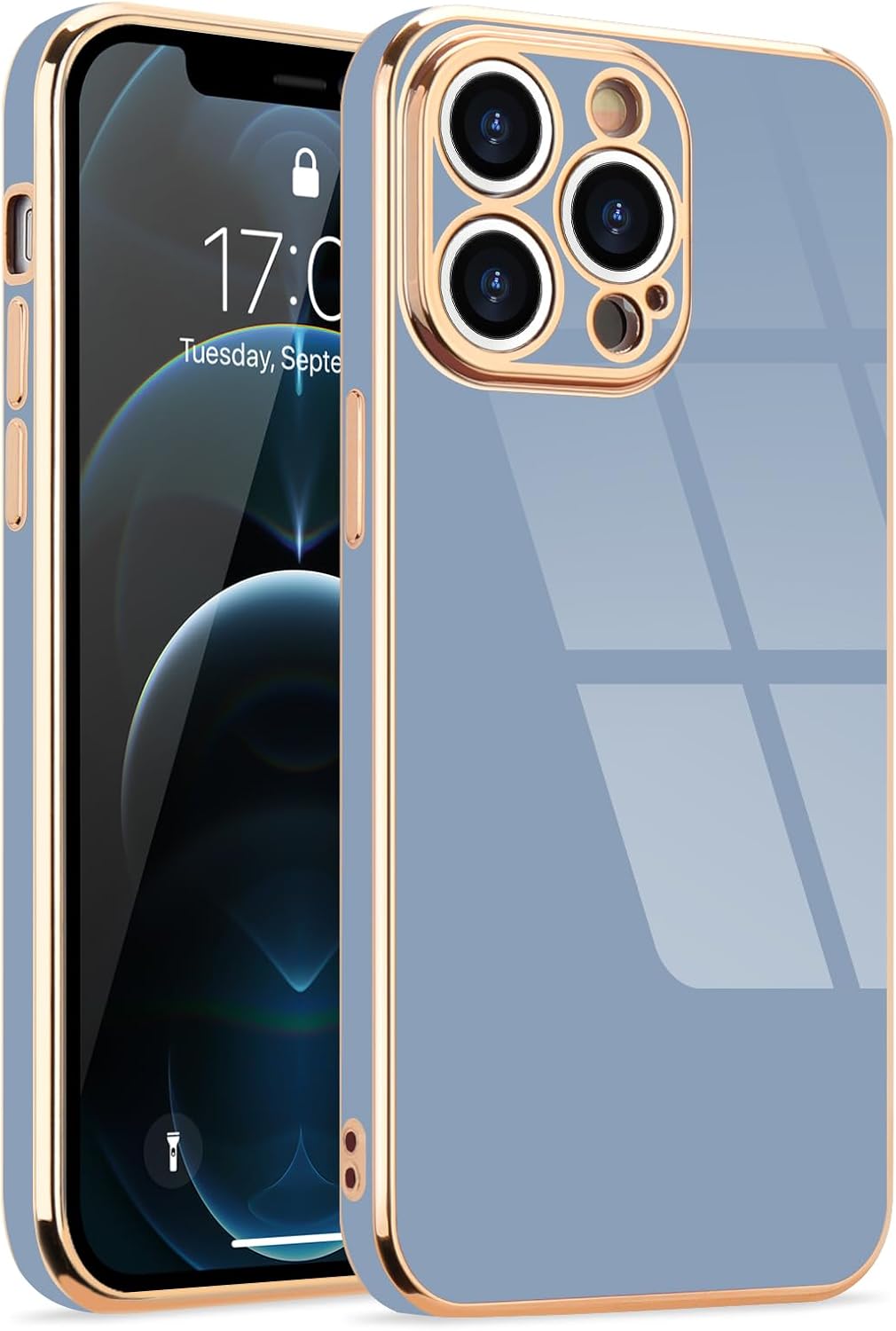 Lafunda Cover Compatibile per iPhone 12 Pro Max Custodia con protezione fotocamera Antiurto Silicone morbido per Donna motivo cuore protezione integrale Case per iPhone 12 Pro Max Grigio