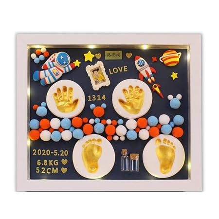VISMIINTREND Baby Hand and Foot printing kit with Frame | Baby Clay | Baby Prints | Impressions | Baby Souvenirs | Handmade | Baby Keepsake | Baby Boy | Baby Girl | Newborn | Baby Shower Gift | Unique | First Birthday Gift | New Parents | Paw Prints | Twins | Siblings | Mom to be gifts