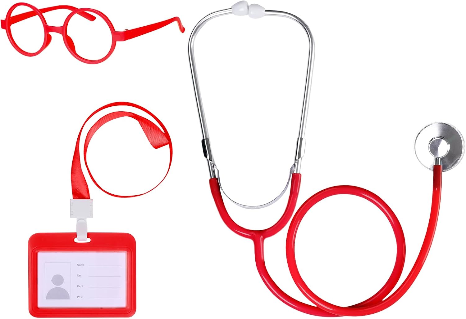 choyaxo Doctor Costume Accessories Set Including Stethoscope Lensless Glasses for Adults Halloween