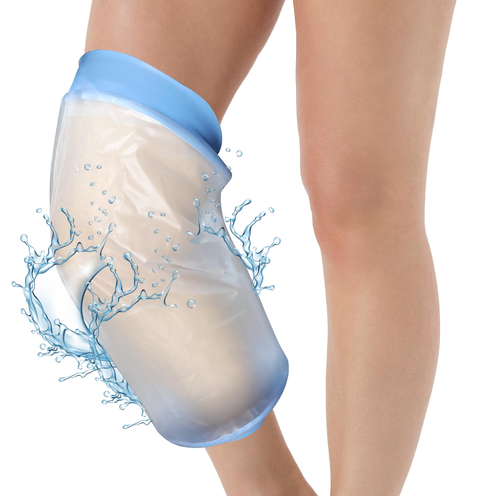 Blu Impermeabile Gesso Protezione Ginocchia, Protezione Gesso Impermeabile Gamba, Protezione Gamba Durante il bagno, Riutilizzabile, Benda, Protezione Doccia Piedi per Gambe rotte,