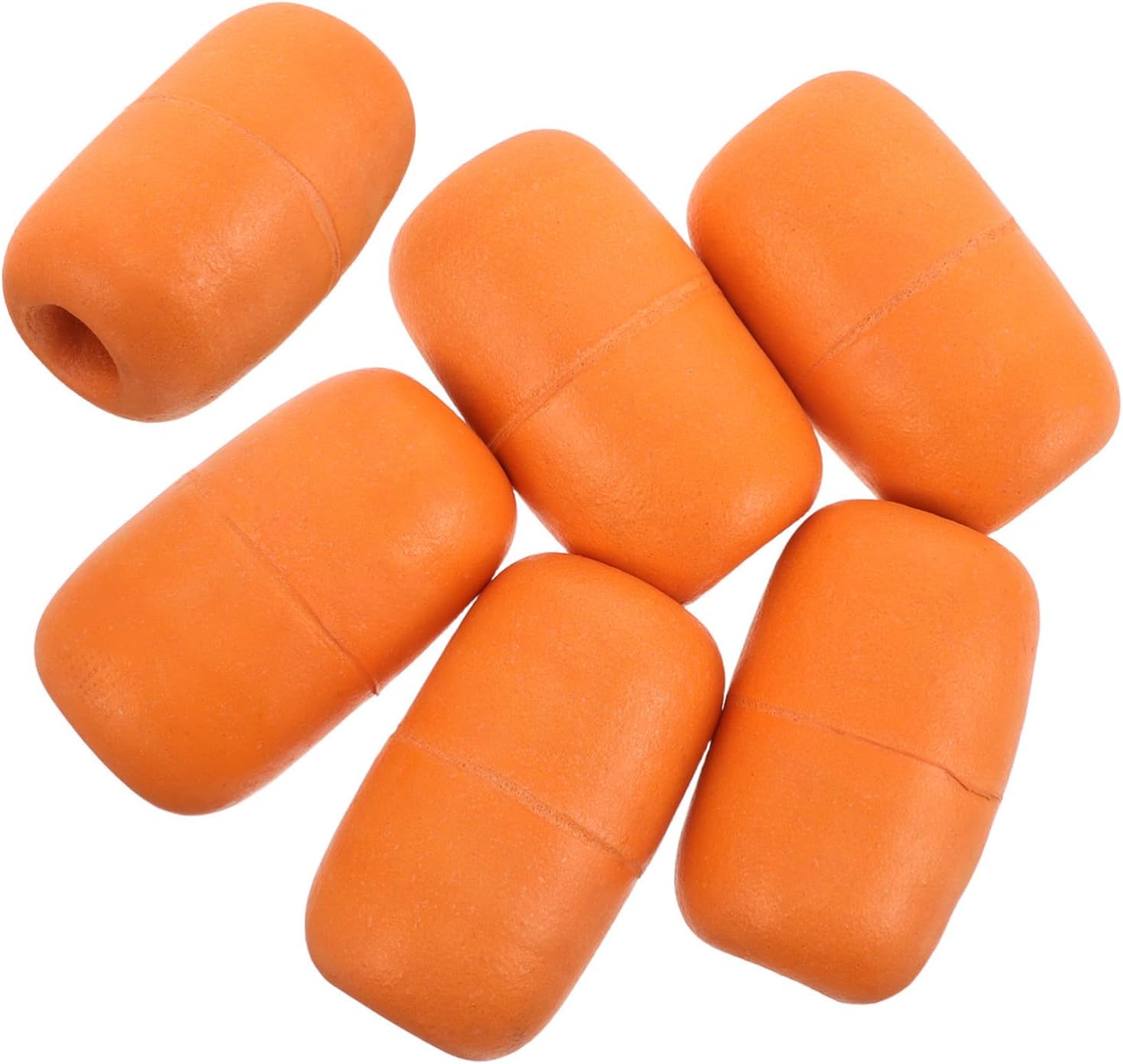 6pcs Orange Oval Foam Fishing Rope Floats Buoy Float Set for Marine Anchor Crab Trap Dock Pool Kayak Marker Buoys