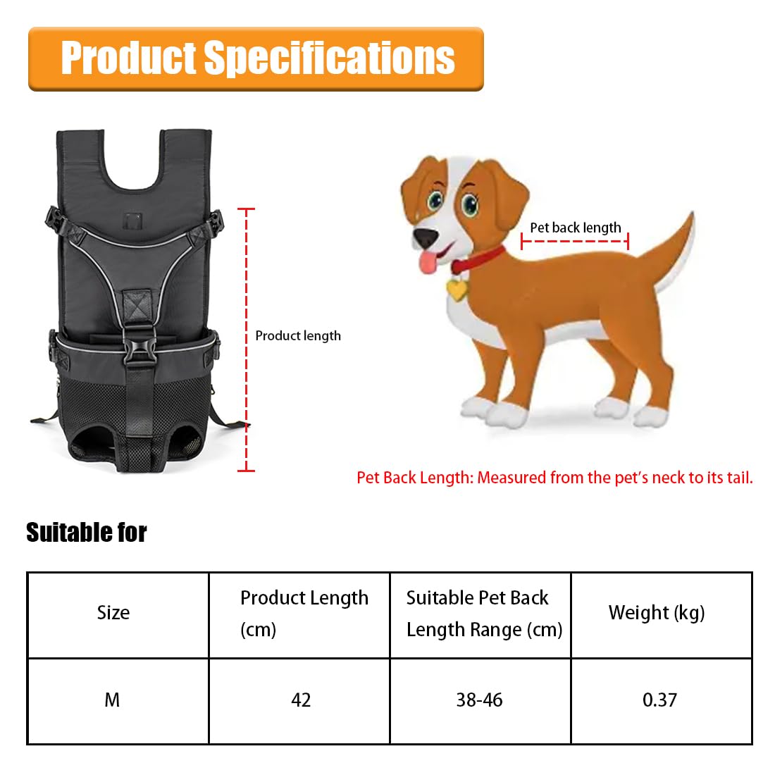 Hunderucksack Verstellbar, Tragetasche Hund, Hundetasche für Mittlere und Kleinen Hunde, Wasserdichter Hundetragetasche, Leicht Haustier Rucksack für Wandern, Radfahren, Reisen und Camping