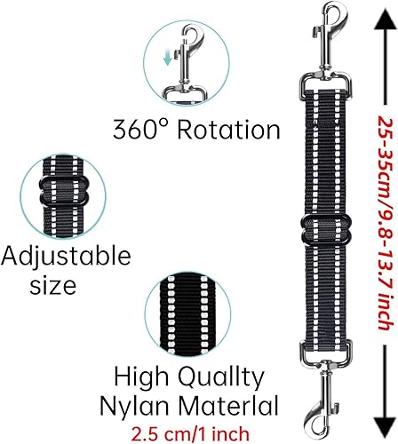 Miniatura 5 de Clip de seguridad para perro, collar para arnés, clip de seguridad para collar de punta, conector de arnés para perro, collar de nailon reflectante