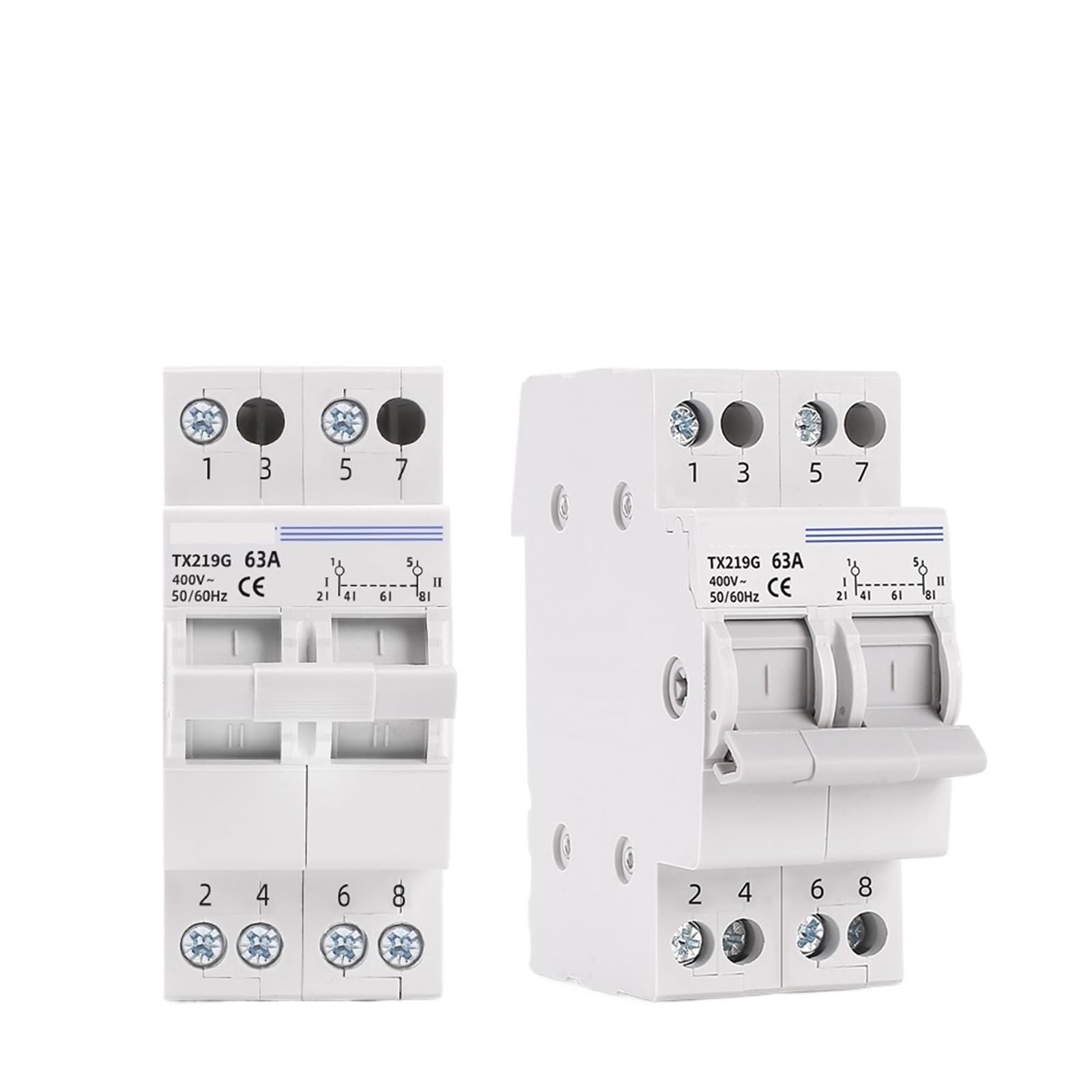 Disjoncteur de verrouillage MTS 2P 63A et inverseur de source modulaire 230V 400V