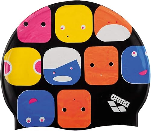 Miniatura 45 de Arena Gorra de natación clásica unisex de silicona para niñas y niños, cómoda y duradera, talla única Negro/Plateado,Verde lima