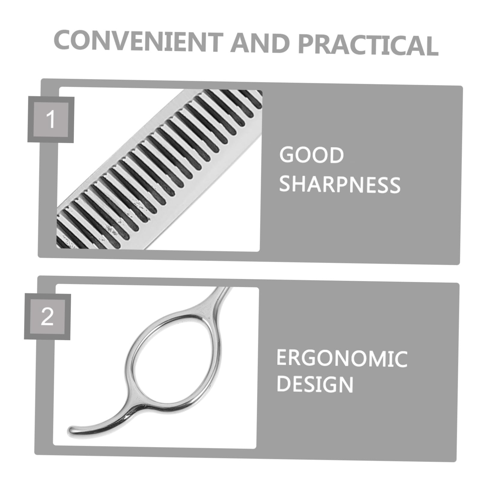 Healvian Ciseaux de Coupe de Cheveux Usage Professionnel et Amateur Usage Professionnel et Amateur 2 Pièces en Acier Inoxydable Argenté, Poignée Ergonomique Créative pour Gauchers