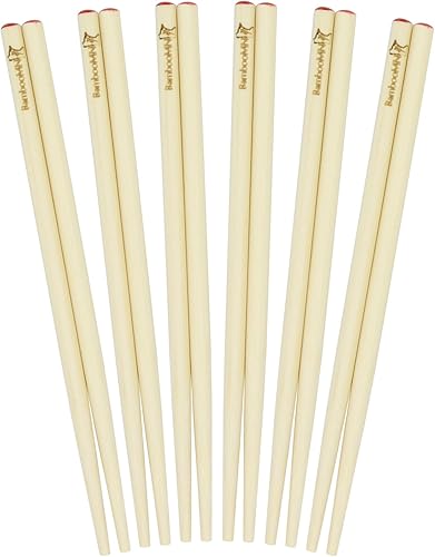 BambooMN Premium 5.9 pulgadas, mini palillos de bambú, tamaño de bolsillo, tamaño más pequeño para entrenamiento y viajes, 6 pares