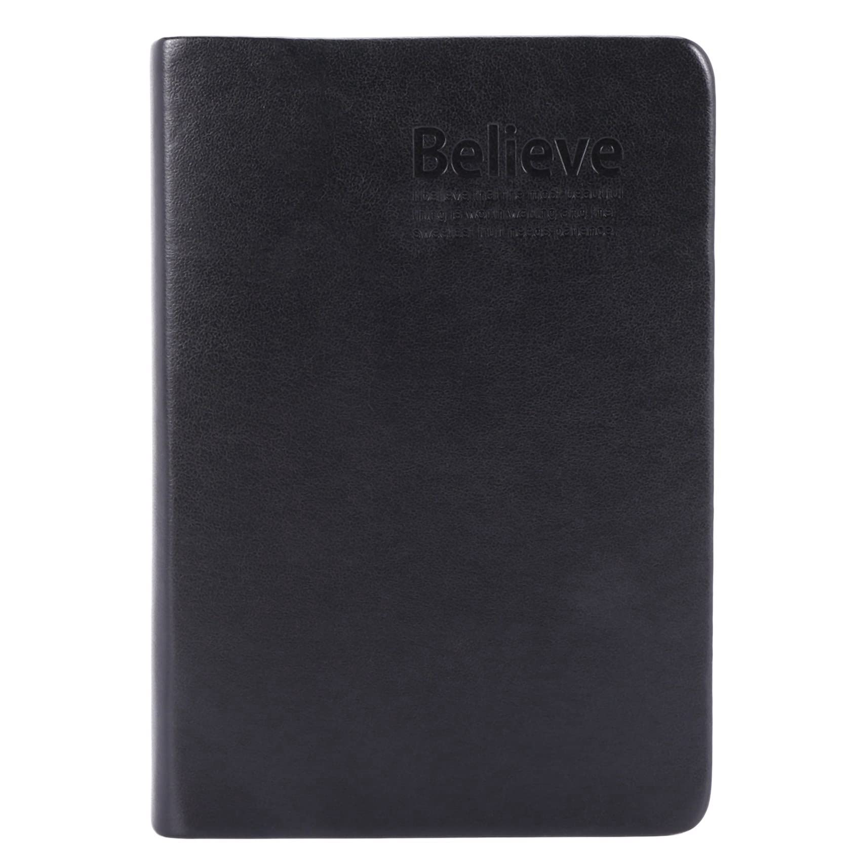 Gisoanudt Lot de 3 carnets de notes en papier épais PU + papier Bible Journal intime livre magazines agenda agenda école bureau papeterie noir + doré