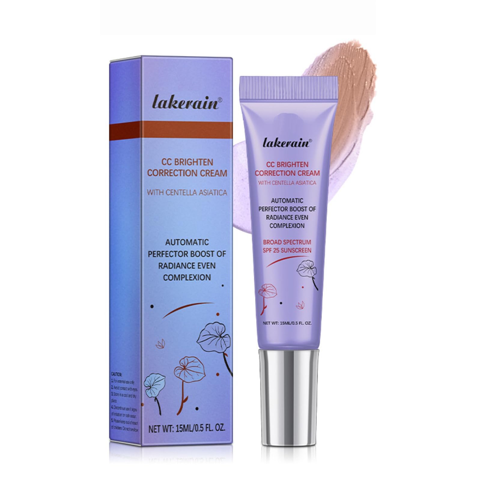 Corlo CC Cream, Color Correcting Cream with SPF 25, Even Skin Tone Makeup and Skin Care, Hydrating Serum Coverage Lightweight Foundation, Invisible