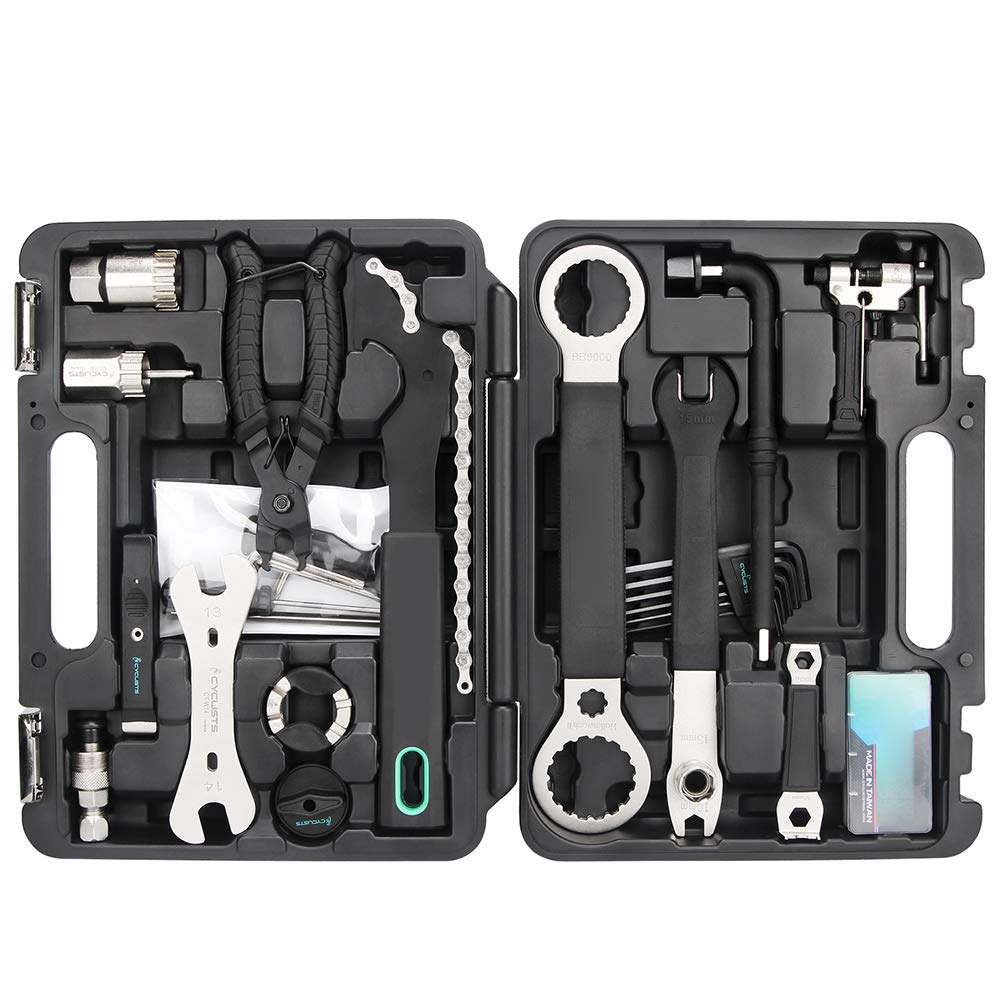 POENVFPO Attrezzi per Riparazione Bici Multiutensile da Ciclismo Professionale, Kit di Strumenti per Ciclismo per Bici in Acciaio Legato per la Manutenzione di Mountain Bike e da Strada (Come