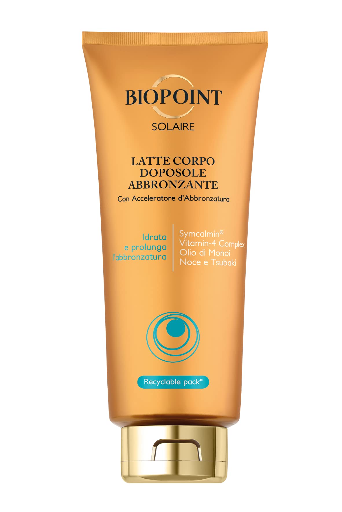 Biopoint Solaire - Latte Doposole Corpo Sublimante con Acceleratore di Abbronzatura, Azione Lenitiva e Idratante, Dona una Pelle Dorata e Luminosa a Lungo, 400 ml