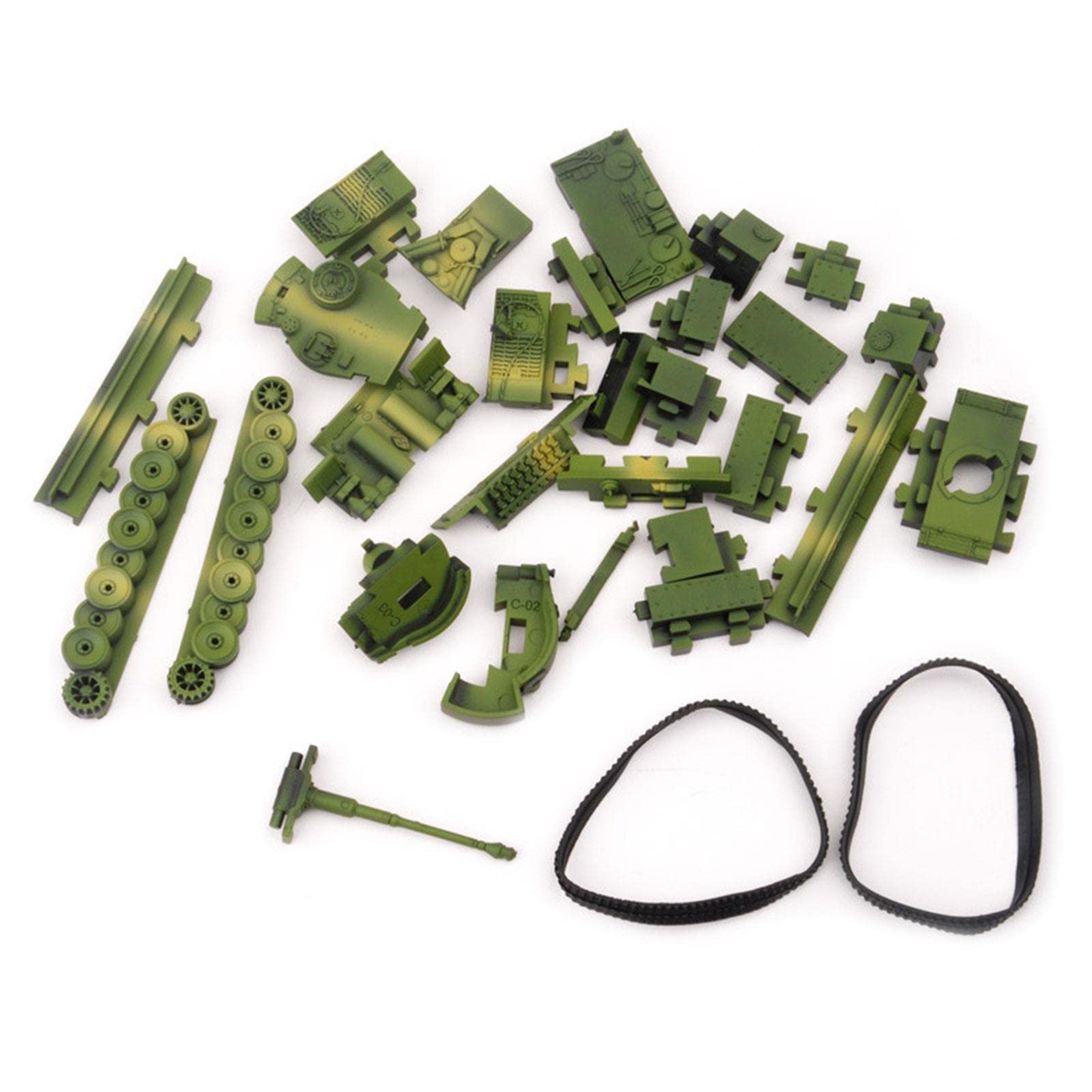 CLUB BOLLYWOOD® Assembly Adjustable Mini 1:72 Scale Tank Model Tiger Tank for Boys Children Green|Toys & Hobbies | Models & Kits | Military |1 X Box-image-39