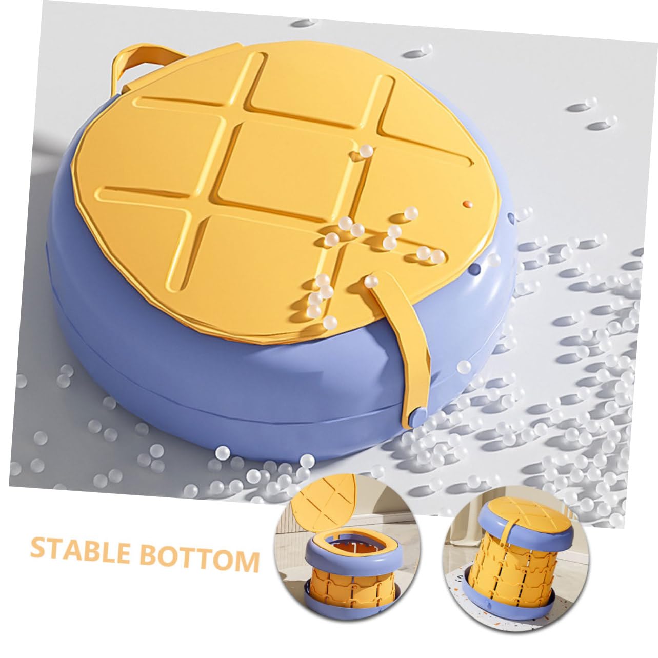 Abaodam 1 Set vasino per bambini vasino pieghevole per bambini toilette portatile per bambini vasino portatile vasino vasino ribaltabile vasino da viaggio PU Yellow