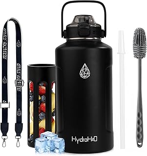 64oz Half Gallon Fruit Infuser Insulated Stainless Steel Water Bottle Ju...