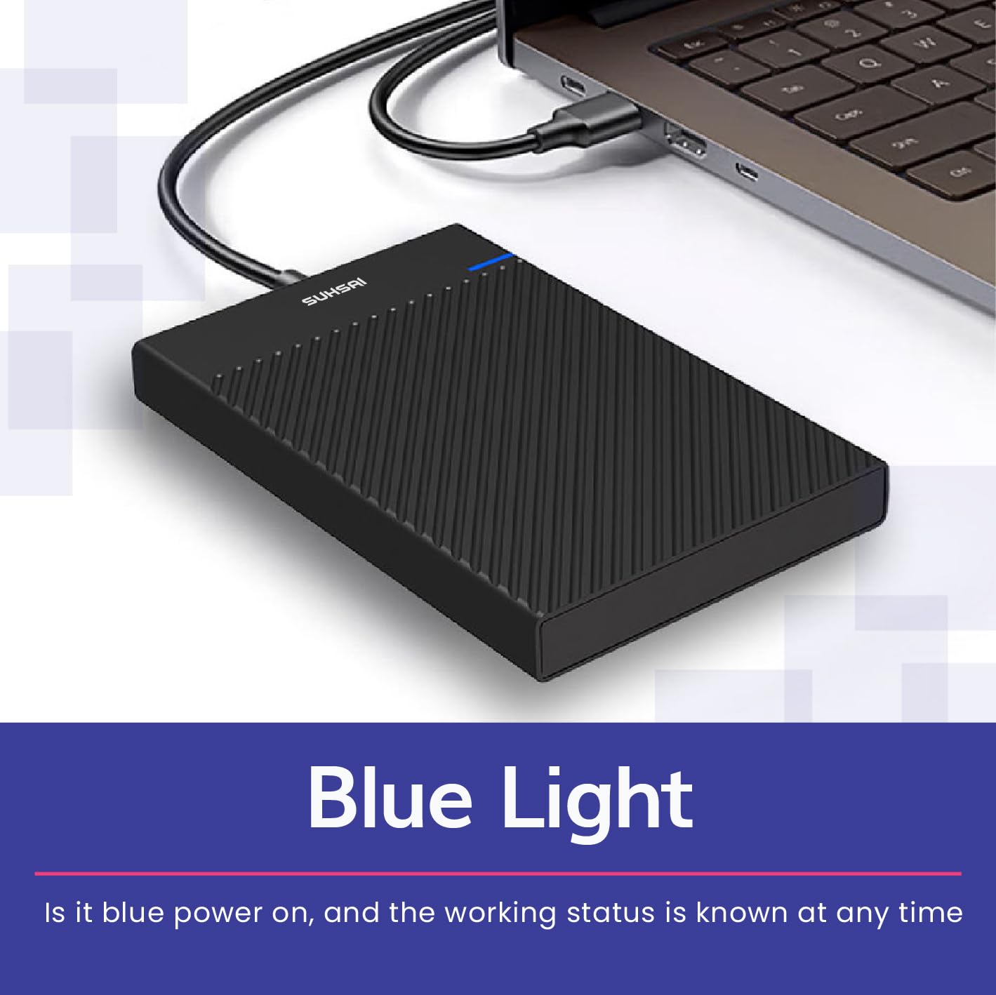 SUHSAI Hard disk esterno da 1 TB USB 3.0 HDD portatile da 2,5 pollici