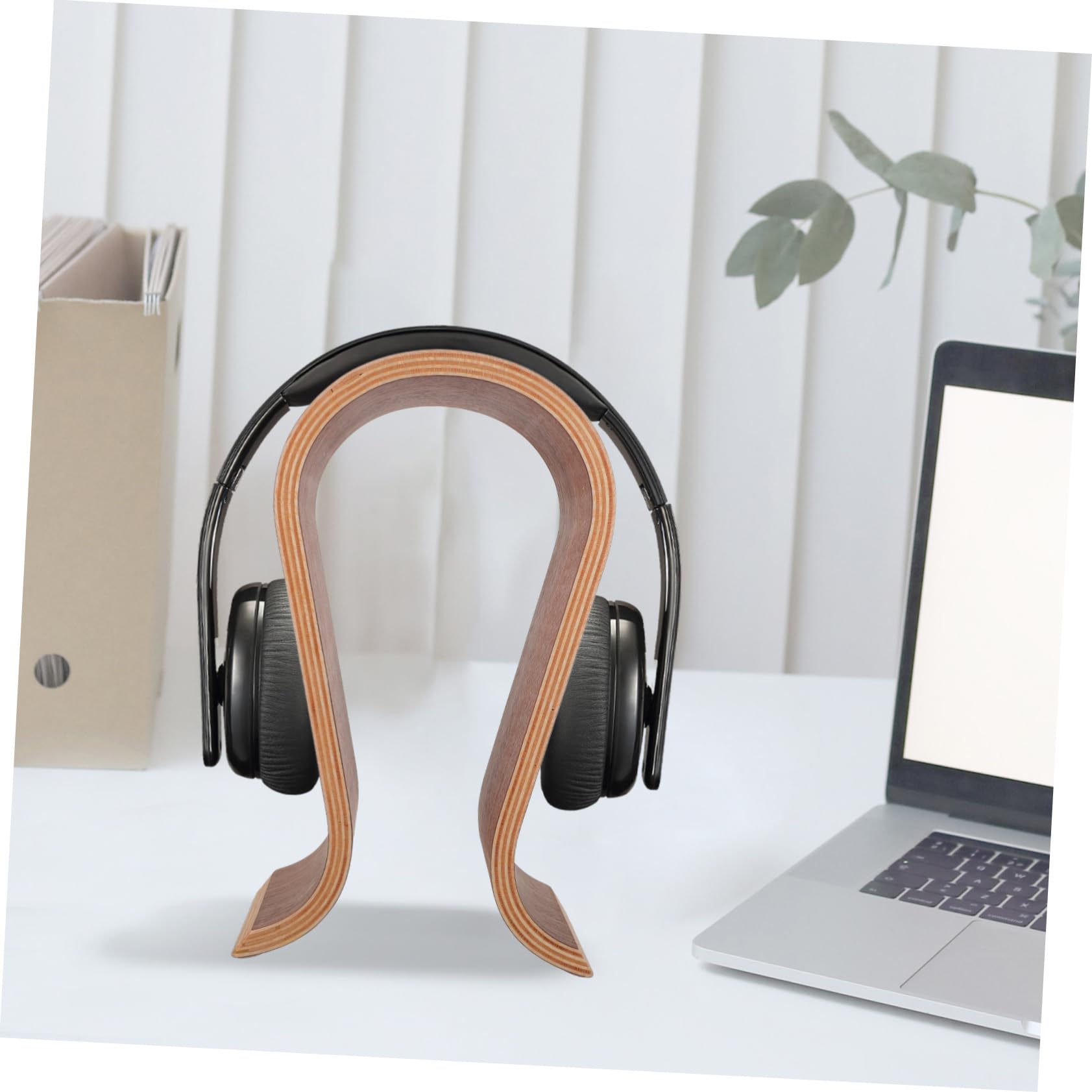 Soporte Marrón u Tipo Madera de Auriculares de Escritorio