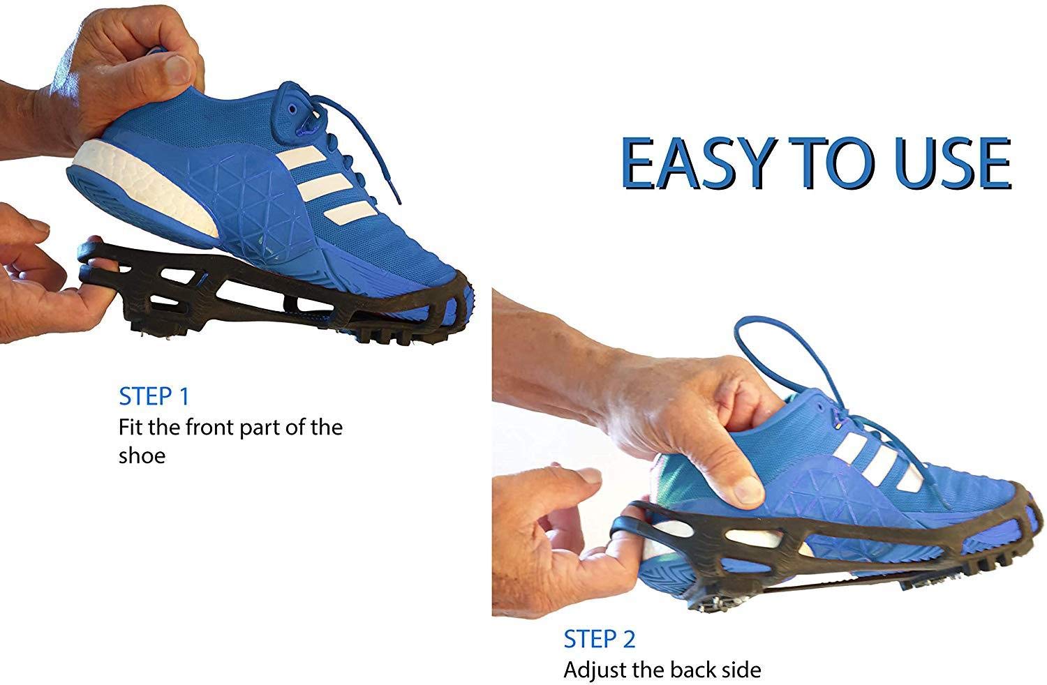 Limm Crampons de traction pour glace Taille M – Adhèrent rapidement et facilement sur les chaussures pour la neige et la glace – Portable