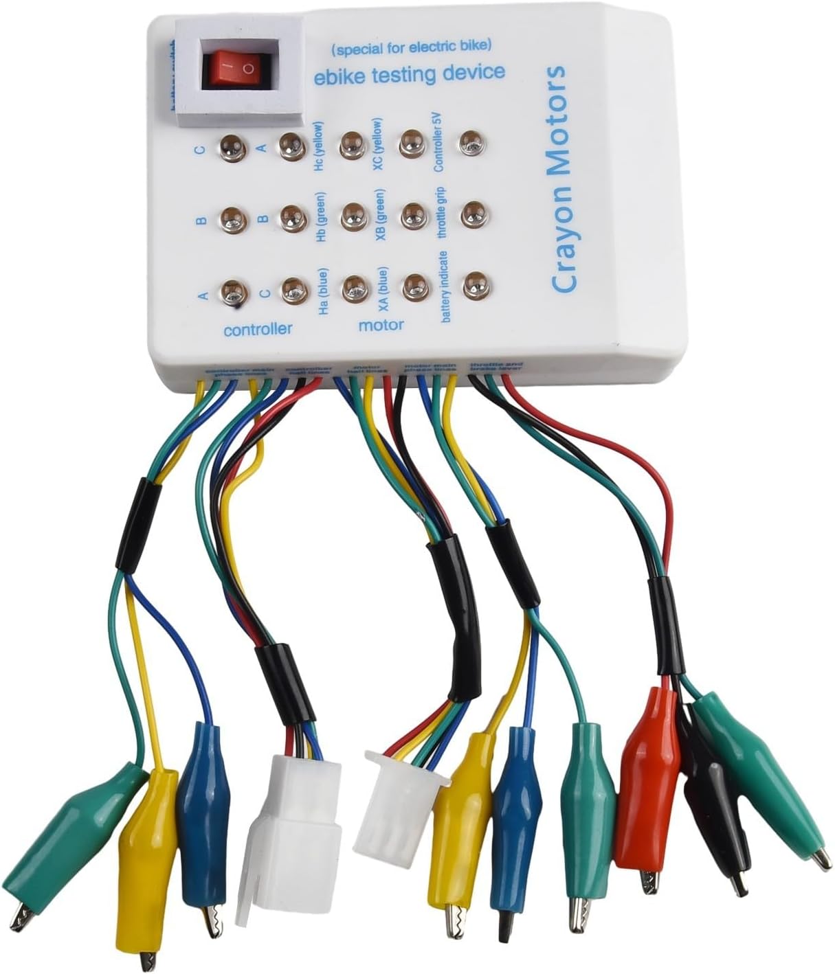 E Bike Brushless Motor Controller Tester with Hall Sensor and Throttle Diagnostic Tool for Scooter and Electric Bike Repair and Phase Angle Detection 60 or 120 Degrees with Quick Wiring Options