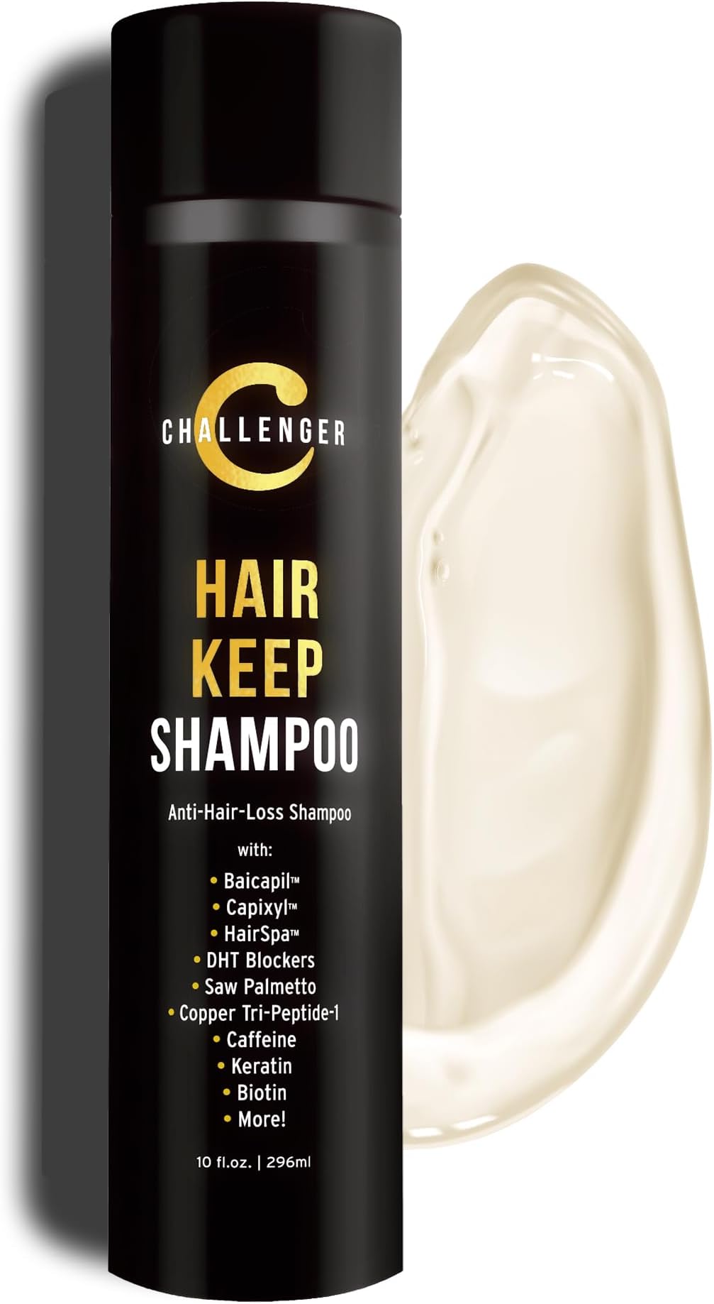 Challenger (Shampoo) - Hair Keep Shampoo - 300ml New DHT Blocking, Anti-Hair Loss Shampoo - with Baicapil, Capixyl, HairSpa, Caffeine, Biotin, Hyaluronic Acid, Copper Tri-Peptide 1, Saw Palmetto, More
