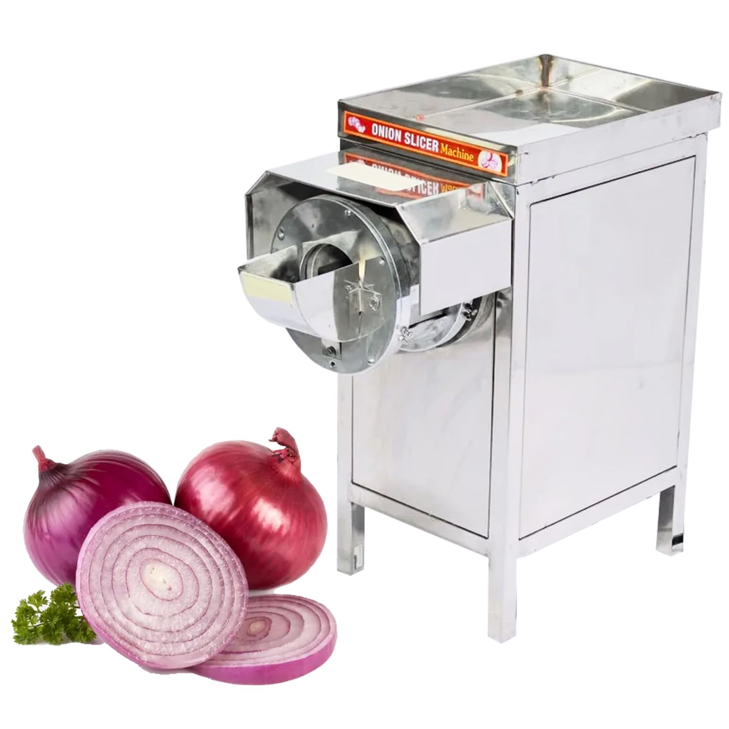 BUILDFORCE Ss Onion Slicer Machine Electric Big Hotel| Vegetable Slicer Machine Commercial Comes with 1HP Motor Capacity 40-60kg/Hr. Onion, Chilly, Cabbage Other Vegetable Product B2-image-47