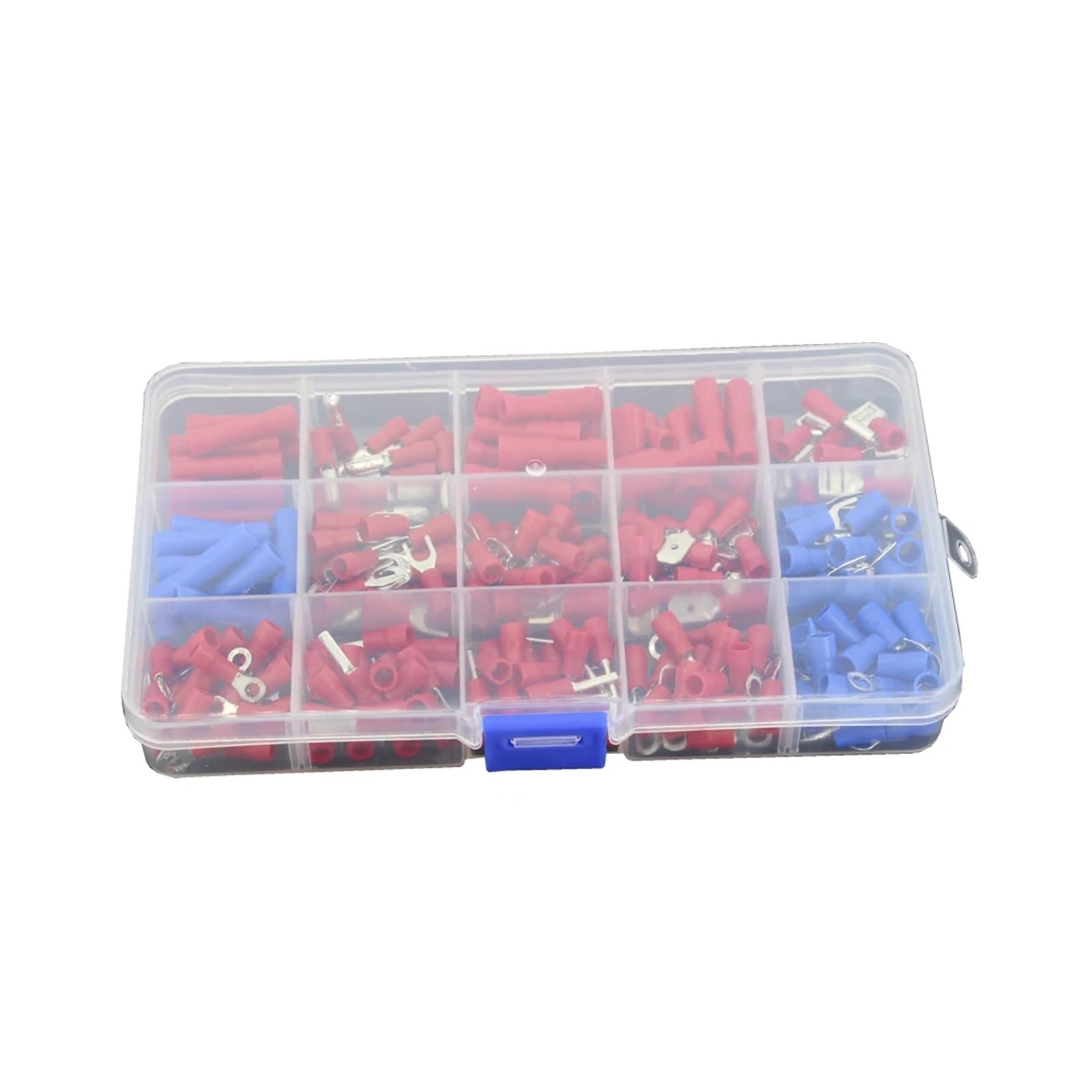 LTRAJUYNH 240 PCS insulated cold-pressed terminals Fork-shaped round 6.3 Reed-in blades Terminal block line nose combination set