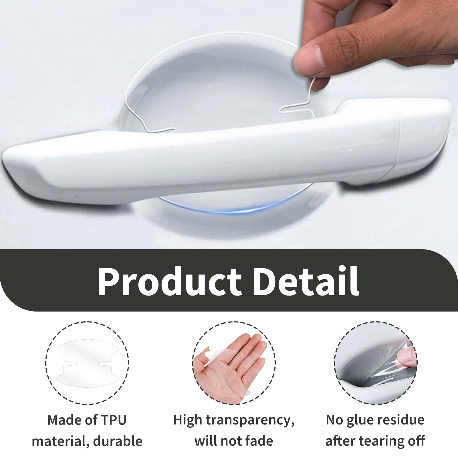 RYOZAI 12Pcs Auto Deurklink Beschermers Transparante Auto Deurklink Scratch Protector Waterdichte Anti-Kras Verf Universele Auto Deur Cup Handvat Protector Sticker