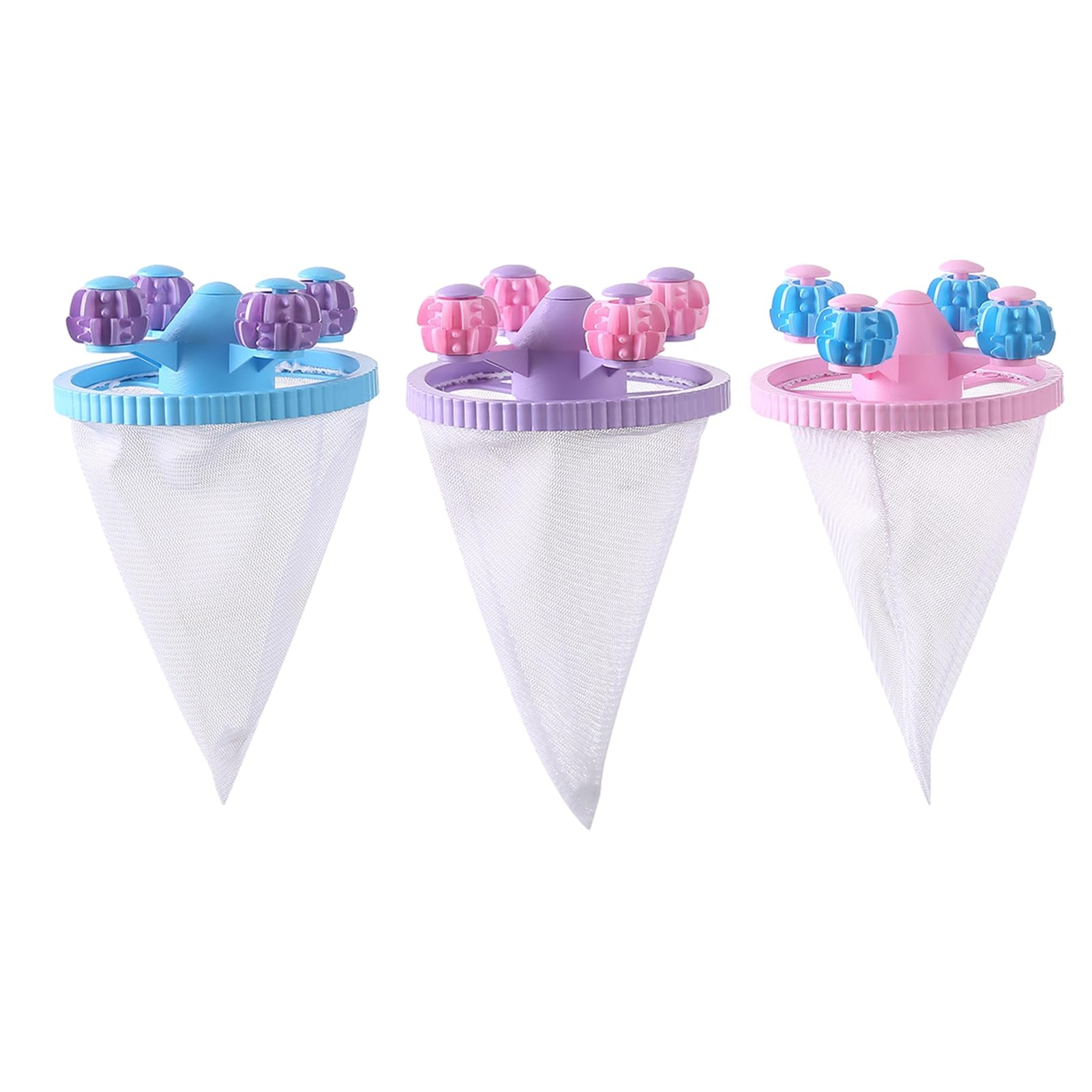 RetroNest Washing Machine Lint Trap 3 Pack,Washable Lint Collector Bag for Pet Owners,Laundry Hair Catcher for Clothes Fur Removal Washing Machine Dust Collector Mesh three-color mixing
