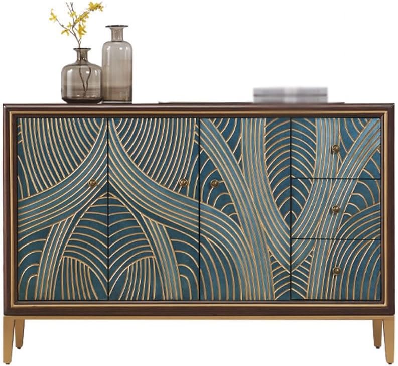Sideboard Cabinet Retro Creative High-end Dining Sideboard Household Multi-Functional Entrance Cabinet Kitchen Storage Cabinet Sideboard Cabinet with Drawers