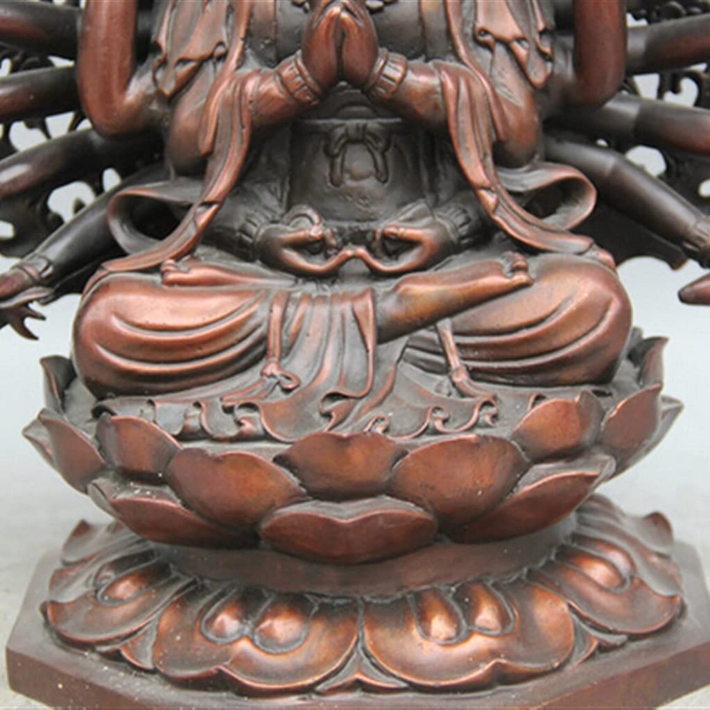 Estatua de Buda de meditación, Asiento de Bronce de Budismo Tibetano Fox, Estatua de Buda Madre Pura Maha de 18 Manos, decoración de Muebles