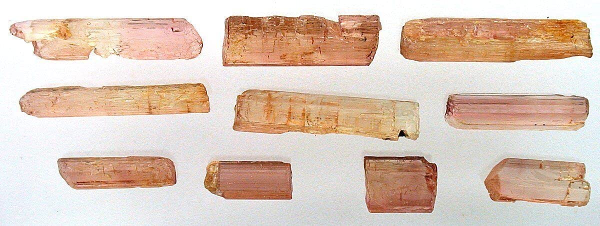 11.40 Gram TEN Golden Peach Pumpkin Crystal Gem Facet Tourmaline Rough EBS1576