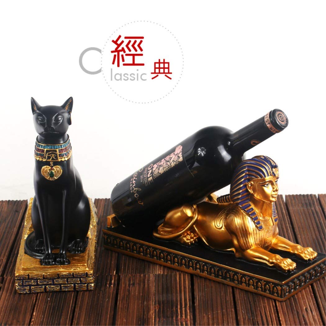 Fantasee Weinregalhalter, altägyptische Gottheit, Bastet, Weinflaschenständer, hochwertiges Harzmaterial, Geschenk für Küche, Zuhause, Raumdekoration (Harz – Bastet)