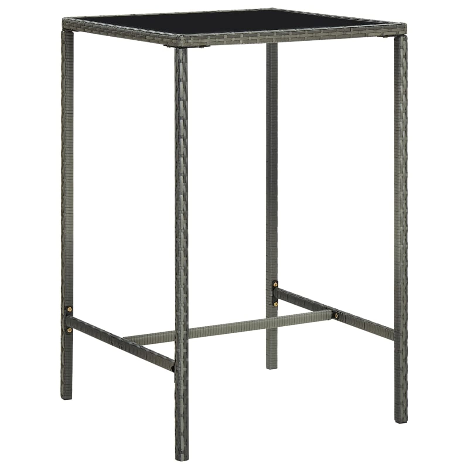 Ensemble de Bar Ensemble de Bar de Jardin Salon de Jardin Exterieur Salon Jardin Ensemble de Bar de Jardin 5 pcs et Coussins Résine tressée Gris k