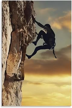 Thcbme Climber Rock Climbing Extreme Sports Wall Art Canvas Bedroom Painting Home Decor Pictures Artworks Posters UnFramed,08x12inch20x30cm