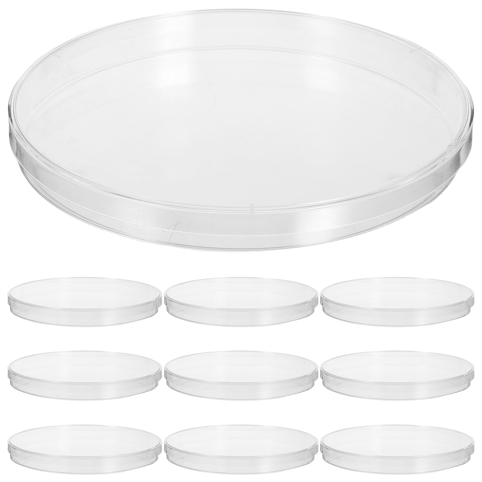 BESTYASH Boîtes de Petri avec Couvercles en Plastique Stérile 14,3 Cm Lot de 10 Pièces Grosse Capacité Légère, Protection Hermétique pour Expériences de Culture Cellulaire
