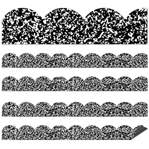 Ireer 24 Pcs Composition Magnetic Borders for Classroom Whiteboard 1.5 x 11.8 Magnetic Bulletin Board Borders Composition Scalloped Strips Trim Decoration for Classroom School Office Chalkboard Wall