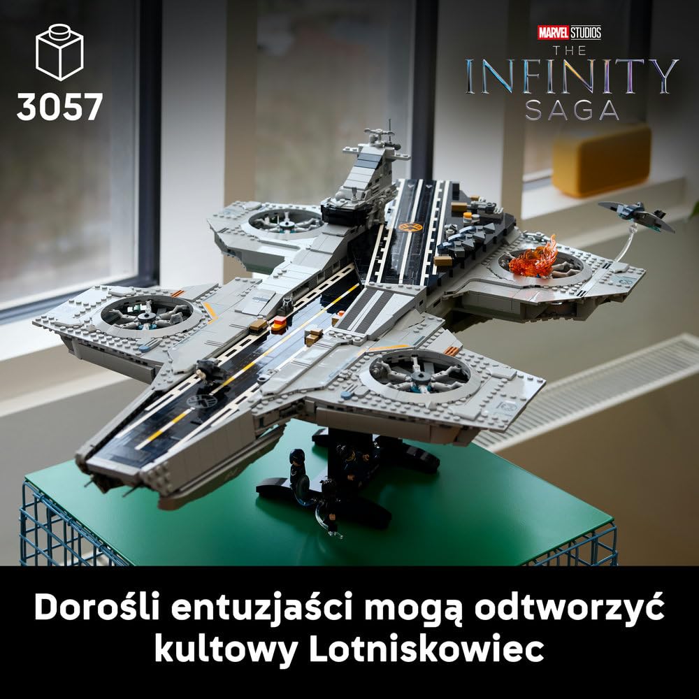 LEGO | Marvel Lotniskowiec T.A.R.C.Z.Y. 76354 | Kolekcjonerski zestaw konstrukcyjny, model do ekspozycji, prezent dla fana Marvela, dla mężczyzn i kobiet, 3057 elementów