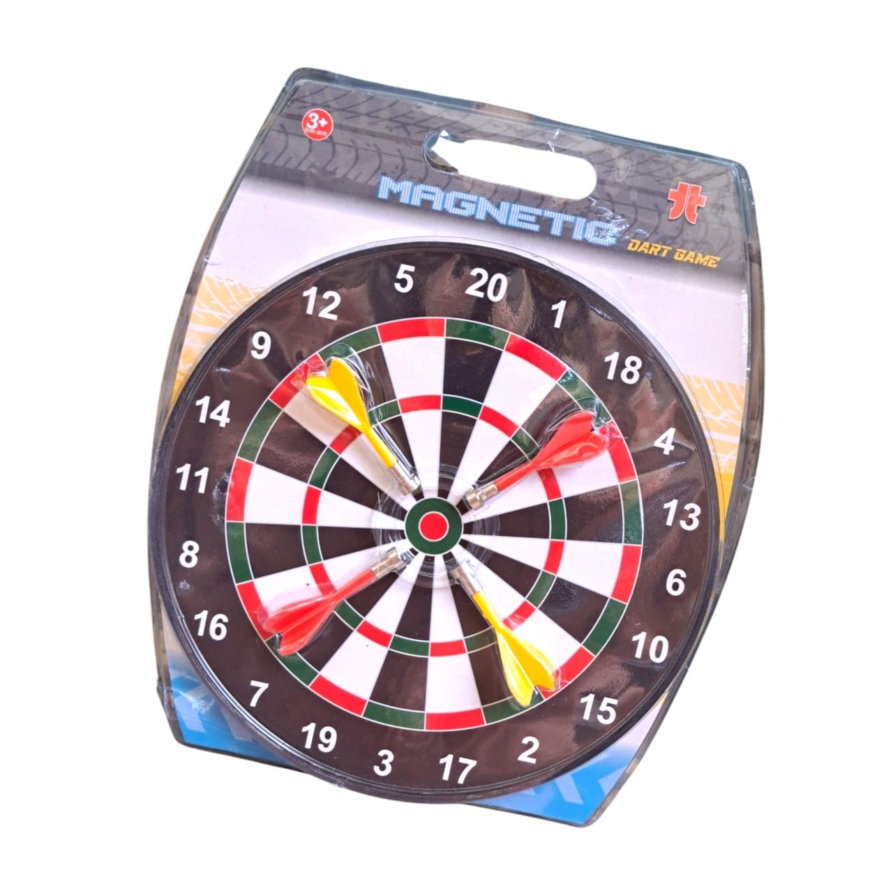 JNiL Magnetic Score Dartboard Kit, Safety Dartboard with 4 Soft Darts, Traditional Style Family Indoor & Outdoor Fun Games, Dart Board Set Suitable for Kids