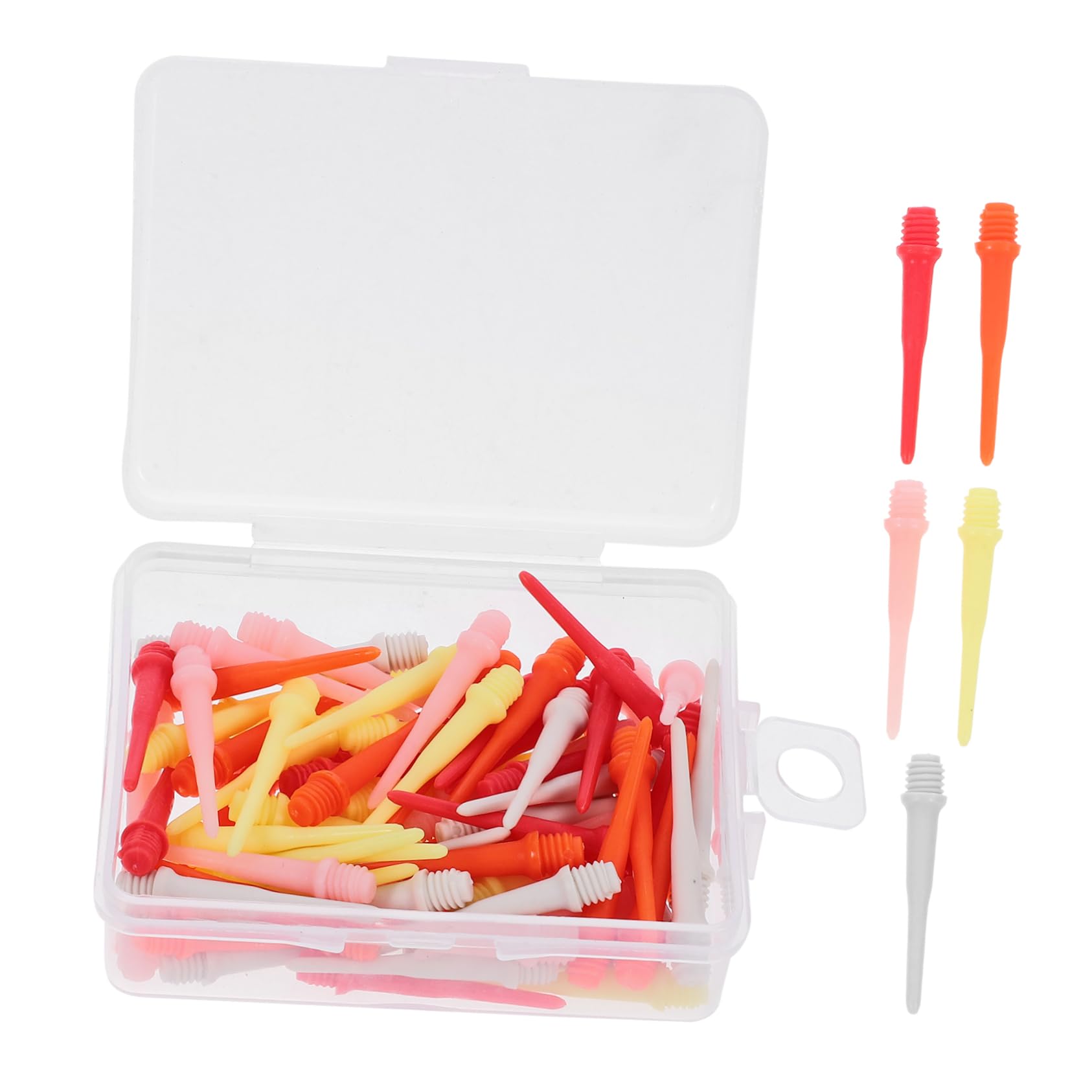 PartyKindom 80 Pcs Soft Tip Tips, Points | Plus Tips | Soft Tips | Tips Plastic Tips for (Random Color)