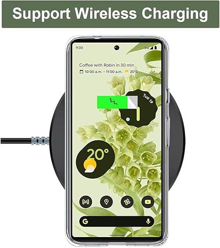 Miniatura 7 de Unov Funda compatible con Pixel 6a transparente con diseño de TPU suave, absorción de golpes, diseño delgado en relieve, cubierta trasera protectora