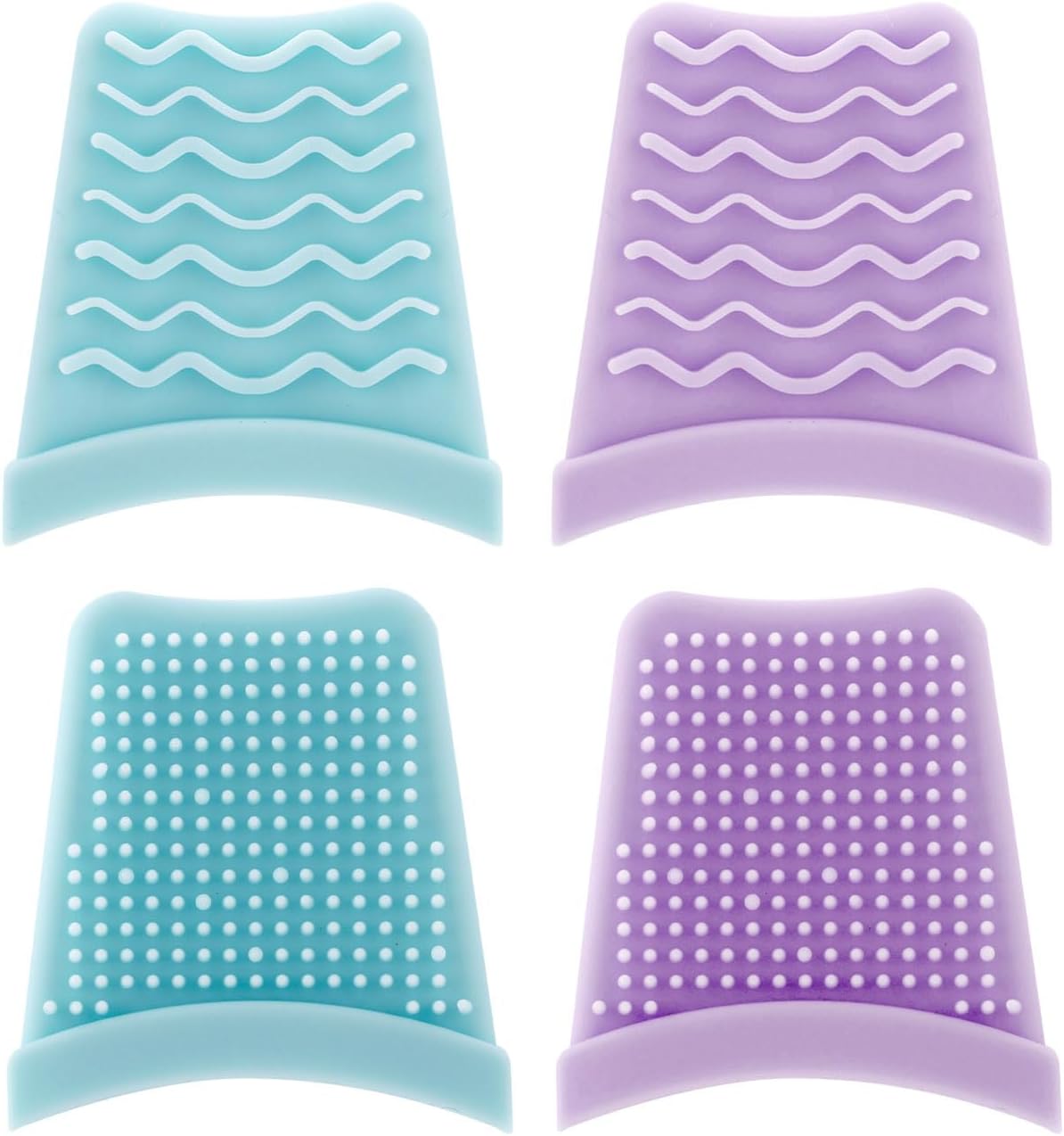 4pcs Skin Spatula Silicone Cover, Silicone Face Scrubber Cover for Blackhead Remover Face Scraper for Ultrasonic Skin Scrubber Face Spatula Deep Cleansing (Arc-Shaped Mouth)