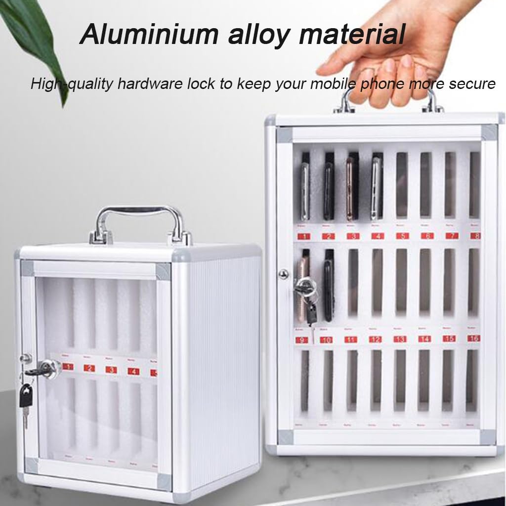 Móviles Gabinete De Almacenamiento 12/24/36/48/60 Ranuras Teléfono Locker Aleación De Aluminio Estudiante Organizadores Teléfono Cárcel Con Asa Y Código De Fábrica Para La Escuela Empresa(Roo