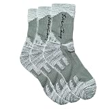 [Eizer Camp] アウトドアソックス 厚手 3足セット メンズ 登山 靴下 蒸れにくい 速乾 クッション性 トレッキング ウォーキング 防寒 中厚手 男女兼用 (ライトグレー)